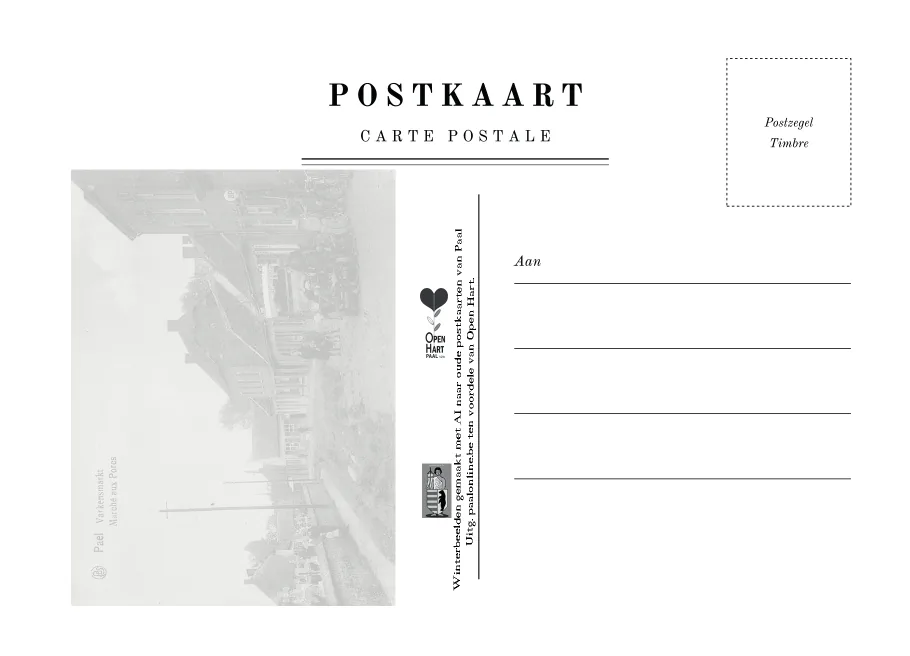 The back: the original postcard as background