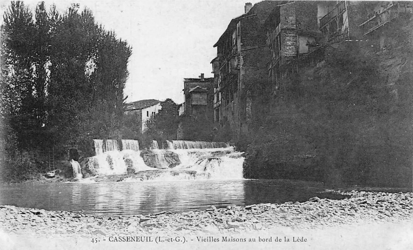 Origineel: Oude huizen aan de Lède, Casseneuil